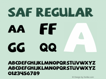 SAF Regular Version 1.000 Font Sample