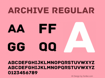 Archive Regular Version 1.000图片样张