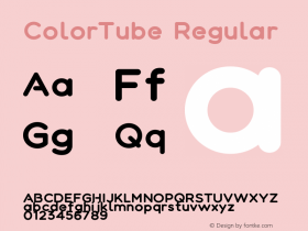 ColorTube Regular Version 1.000 Font Sample