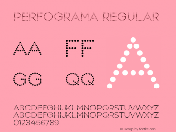 Perfograma Regular Version 1.000;PS 001.000;hotconv 1.0.88;makeotf.lib2.5.64775图片样张