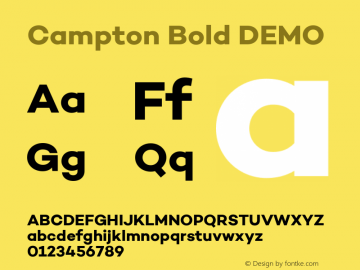 Campton Bold DEMO Version 1.000 Font Sample