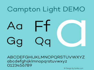 Campton Light DEMO Version 1.000 Font Sample