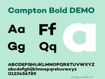 Campton Bold DEMO Version 1.000;PS 001.000;hotconv 1.0.88;makeotf.lib2.5.64775 Font Sample