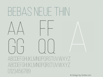Bebas Neue Thin Version 1.003;PS 001.003;hotconv 1.0.88;makeotf.lib2.5.64775 Font Sample
