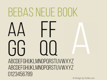 Bebas Neue Book Version 1.003;PS 001.003;hotconv 1.0.88;makeotf.lib2.5.64775 Font Sample