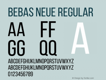 Bebas Neue Regular Version 1.003;PS 001.003;hotconv 1.0.88;makeotf.lib2.5.64775 Font Sample