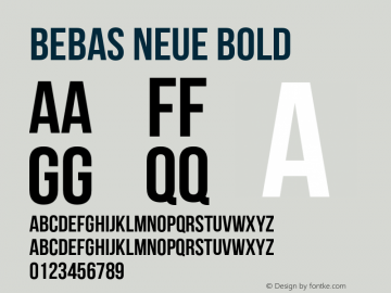 Bebas Neue Bold Version 1.003;PS 001.003;hotconv 1.0.88;makeotf.lib2.5.64775 Font Sample
