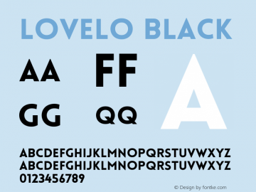 Lovelo Black Version 1.000;PS 001.000;hotconv 1.0.88;makeotf.lib2.5.64775图片样张