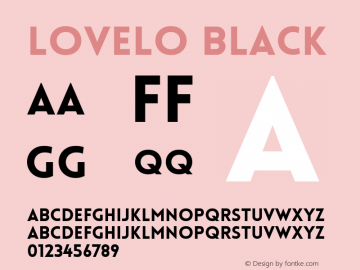 Lovelo Black Version 1.000 Font Sample