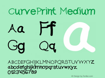 CurvePrint Medium Version 001.000 Font Sample