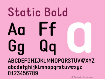Static Bold Version 1.000;PS 001.000;hotconv 1.0.88;makeotf.lib2.5.64775图片样张