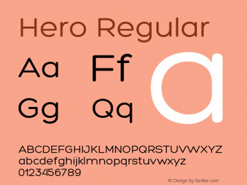Hero Regular Version 1.000 Font Sample
