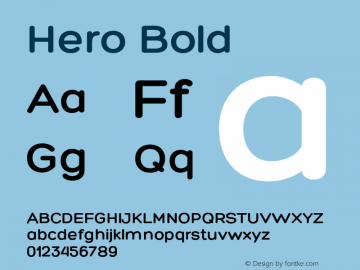 Hero Bold Version 1.000;PS 001.000;hotconv 1.0.88;makeotf.lib2.5.64775 Font Sample