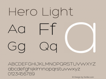Hero Light Version 1.000;PS 001.000;hotconv 1.0.88;makeotf.lib2.5.64775 Font Sample