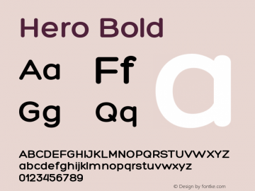 Hero Bold Version 1.000 Font Sample