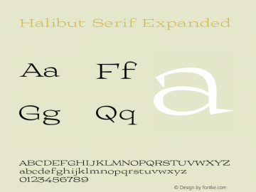 Halibut Serif Expanded Version 1.006;PS 001.006;hotconv 1.0.88;makeotf.lib2.5.64775 Font Sample