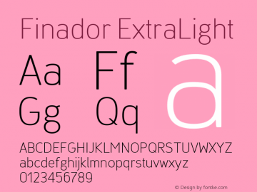 Finador ExtraLight Version 1.000;PS 001.000;hotconv 1.0.88;makeotf.lib2.5.64775;YWFTv17 Font Sample