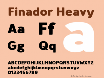 Finador Heavy Version 1.000;PS 001.000;hotconv 1.0.88;makeotf.lib2.5.64775;YWFTv17 Font Sample