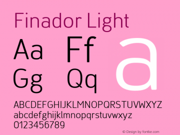 Finador-Light Version 1.000;PS 001.000;hotconv 1.0.88;makeotf.lib2.5.64775;YWFTv17 Font Sample