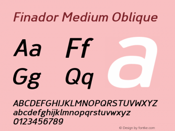 Finador-MediumOblique Version 1.000;PS 001.000;hotconv 1.0.88;makeotf.lib2.5.64775;YWFTv17 Font Sample