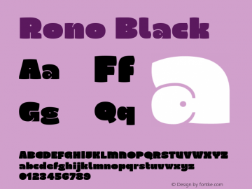 Rono Black Version 1.000;YWFTv17 Font Sample