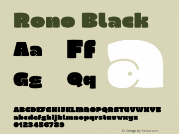 Rono-Black Version 1.000;YWFTv17 Font Sample