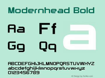 Modernhead Bold Version 1.002;Fontself Maker 2.1.2图片样张