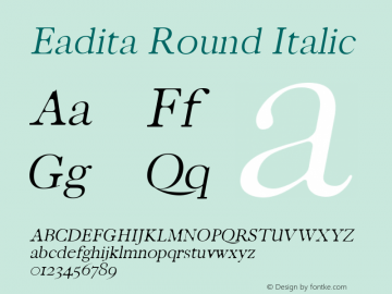 Eadita Round Italic 0.1.0 Font Sample