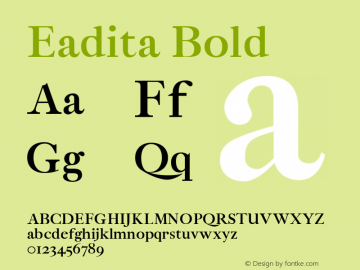 Eadita-Bold 0.1.0 Font Sample