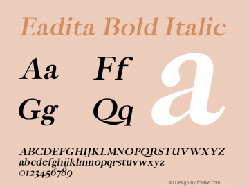 Eadita-BoldItalic 0.1.0 Font Sample