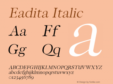 Eadita-Italic 0.1.0 Font Sample