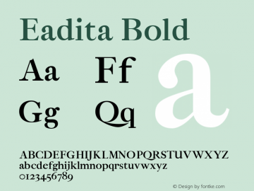 Eadita Bold 0.1.0 Font Sample