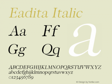 Eadita Italic 0.1.0 Font Sample