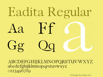 Eadita Regular 0.1.0 Font Sample