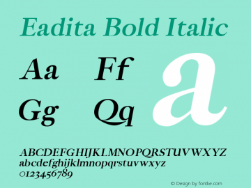 Eadita Bold Italic 0.1.0 Font Sample