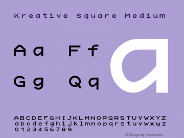 Kreative Square Version 2019.05.05 Font Sample