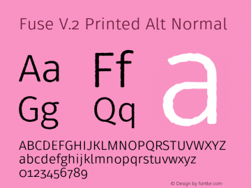 Fuse V.2 Printed Alt Normal Version 1.001;PS 001.001;hotconv 1.0.88;makeotf.lib2.5.64775图片样张