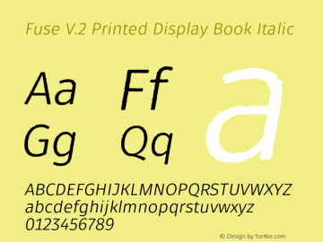 Fuse V.2 Printed Display Book Italic Version 1.001;PS 001.001;hotconv 1.0.88;makeotf.lib2.5.64775图片样张