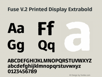 Fuse V.2 Printed Display Extrabold Version 1.001;PS 001.001;hotconv 1.0.88;makeotf.lib2.5.64775 Font Sample