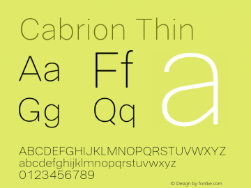 Cabrion-Thin Version 1.000;YWFTv17 Font Sample