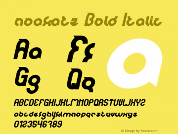noakatz Bold Italic Version 1.00;March 2, 2019;FontCreator 11.5.0.2430 64-bit图片样张