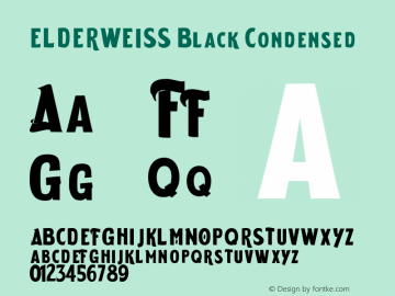 ELDERWEISS-BlackCondensed Version 1.000 Font Sample
