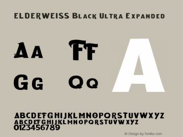 ELDERWEISS-BlackUltraExpanded Version 1.000 Font Sample