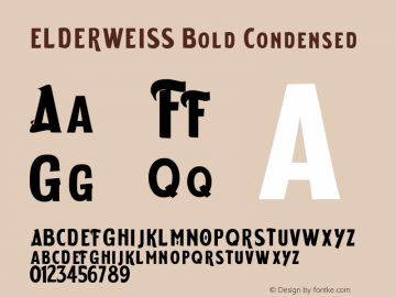 ELDERWEISS-BoldCondensed Version 1.000 Font Sample