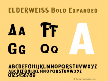 ELDERWEISS-BoldExpanded Version 1.000 Font Sample