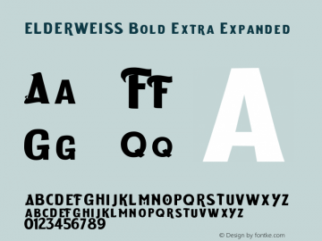 ELDERWEISS-BoldExtraExpanded Version 1.000 Font Sample