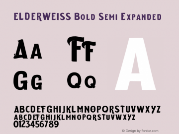 ELDERWEISS-BoldSemiExpanded Version 1.000 Font Sample