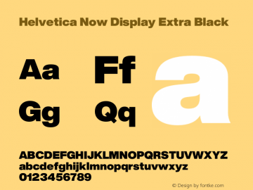 HelveticaNowDisplay-ExtBlk Version 1.00 Font Sample