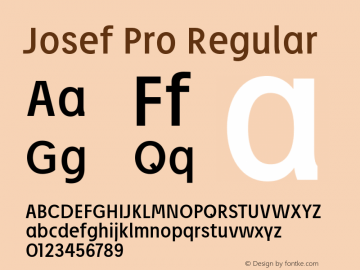 JosefPro Version 4.003 Font Sample