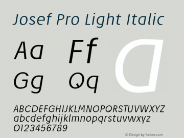 Josef Pro Light Italic Version 4.003图片样张